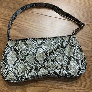 Vegan leather, snakeskin shoulder bag